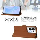 For OPPO Reno8 Pro 5G Global Skin Feel Solid Color Leather Phone Case with Lanyard(Brown) - 3