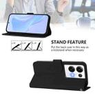 For OPPO Reno8 Pro 5G Global Skin Feel Solid Color Leather Phone Case with Lanyard(Black) - 3