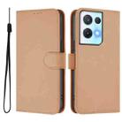 For OPPO Reno8 Pro 5G Skin Feel Solid Color Leather Phone Case with Lanyard(Nude) - 2