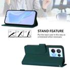 For OPPO Reno8 Pro 5G Skin Feel Solid Color Leather Phone Case with Lanyard(Dark Green) - 3