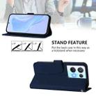 For OPPO Reno8 Pro 5G Skin Feel Solid Color Leather Phone Case with Lanyard(Navy Blue) - 3
