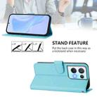 For OPPO Reno8 Pro 5G Skin Feel Solid Color Leather Phone Case with Lanyard(Sky Blue) - 3