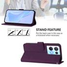 For OPPO Reno8 Pro 5G Skin Feel Solid Color Leather Phone Case with Lanyard(Violet) - 3