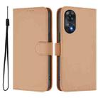 For OPPO Reno8 T 4G Skin Feel Solid Color Leather Phone Case with Lanyard(Nude) - 2