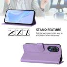 For OPPO Reno8 T 4G Skin Feel Solid Color Leather Phone Case with Lanyard(Lavender Purple) - 3