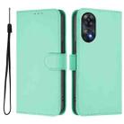 For OPPO Reno8 T 4G Skin Feel Solid Color Leather Phone Case with Lanyard(Mint Green) - 2