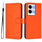 For OPPO Reno9 5G / Reno9 Pro 5G Skin Feel Solid Color Leather Phone Case with Lanyard(Orange) - 2