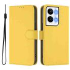 For OPPO Reno9 5G / Reno9 Pro 5G Skin Feel Solid Color Leather Phone Case with Lanyard(Lemon Yellow) - 2