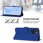 For OPPO Reno9 A Skin Feel Solid Color Leather Phone Case with Lanyard(Dark Blue) - 3