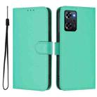 For OPPO Reno9 A Skin Feel Solid Color Leather Phone Case with Lanyard(Green) - 2