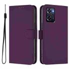 For OPPO Reno9 A Skin Feel Solid Color Leather Phone Case with Lanyard(Violet) - 2