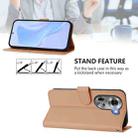 For OPPO Reno11 5G Global Skin Feel Solid Color Leather Phone Case with Lanyard(Nude) - 3