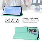 For OPPO Reno11 5G Global Skin Feel Solid Color Leather Phone Case with Lanyard(Mint Green) - 3