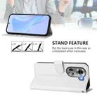 For OPPO Reno11 5G Global Skin Feel Solid Color Leather Phone Case with Lanyard(White) - 3