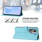 For OPPO Reno11 5G Global Skin Feel Solid Color Leather Phone Case with Lanyard(Sky Blue) - 3