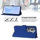 For OPPO Reno11 Pro 5G Global Skin Feel Solid Color Leather Phone Case with Lanyard(Dark Blue) - 3