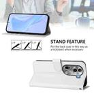 For OPPO Reno11 Pro 5G Global Skin Feel Solid Color Leather Phone Case with Lanyard(White) - 3