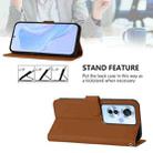 For OPPO Reno11 F 5G Global Skin Feel Solid Color Leather Phone Case with Lanyard(Brown) - 3