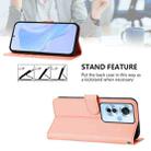 For OPPO Reno11 F 5G Global Skin Feel Solid Color Leather Phone Case with Lanyard(Pink) - 3