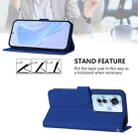 For OPPO Reno11 F 5G Global Skin Feel Solid Color Leather Phone Case with Lanyard(Dark Blue) - 3