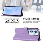 For OPPO Reno11 F 5G Global Skin Feel Solid Color Leather Phone Case with Lanyard(Lavender Purple) - 3