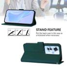 For OPPO Reno11 F 5G Global Skin Feel Solid Color Leather Phone Case with Lanyard(Dark Green) - 3