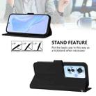 For OPPO Reno11 F 5G Global Skin Feel Solid Color Leather Phone Case with Lanyard(Black) - 3