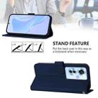 For OPPO Reno11 F 5G Global Skin Feel Solid Color Leather Phone Case with Lanyard(Navy Blue) - 3