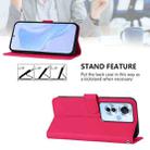 For OPPO Reno11 F 5G Global Skin Feel Solid Color Leather Phone Case with Lanyard(Rose Red) - 3