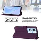 For OPPO Reno11 F 5G Global Skin Feel Solid Color Leather Phone Case with Lanyard(Violet) - 3