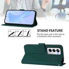 For OPPO Reno12 5G Global Skin Feel Solid Color Leather Phone Case with Lanyard(Dark Green) - 3