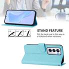 For OPPO Reno12 5G Global Skin Feel Solid Color Leather Phone Case with Lanyard(Sky Blue) - 3