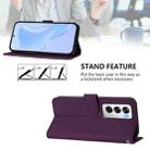 For OPPO Reno12 5G Global Skin Feel Solid Color Leather Phone Case with Lanyard(Violet) - 3