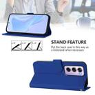 For OPPO Reno12 Pro 5G Global Skin Feel Solid Color Leather Phone Case with Lanyard(Dark Blue) - 3
