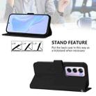 For OPPO Reno12 Pro 5G Global Skin Feel Solid Color Leather Phone Case with Lanyard(Black) - 3