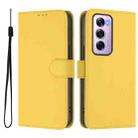 For OPPO Reno12 Pro 5G Global Skin Feel Solid Color Leather Phone Case with Lanyard(Lemon Yellow) - 2