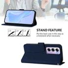 For OPPO Reno12 Pro 5G Global Skin Feel Solid Color Leather Phone Case with Lanyard(Navy Blue) - 3