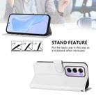 For OPPO Reno12 Pro 5G Global Skin Feel Solid Color Leather Phone Case with Lanyard(White) - 3
