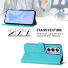 For OPPO Reno12 Pro 5G Global Skin Feel Solid Color Leather Phone Case with Lanyard(Lake Blue) - 3