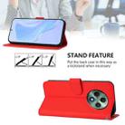 For OPPO Reno12 F Global Skin Feel Solid Color Leather Phone Case with Lanyard(Red) - 3