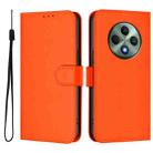 For OPPO Reno12 F Global Skin Feel Solid Color Leather Phone Case with Lanyard(Orange) - 2