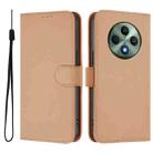 For OPPO Reno12 F Global Skin Feel Solid Color Leather Phone Case with Lanyard(Nude) - 2