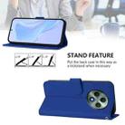 For OPPO Reno12 F Global Skin Feel Solid Color Leather Phone Case with Lanyard(Dark Blue) - 3