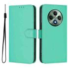 For OPPO Reno12 F Global Skin Feel Solid Color Leather Phone Case with Lanyard(Green) - 2