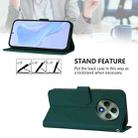 For OPPO Reno12 F Global Skin Feel Solid Color Leather Phone Case with Lanyard(Dark Green) - 3
