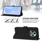 For OPPO Reno12 F Global Skin Feel Solid Color Leather Phone Case with Lanyard(Black) - 3