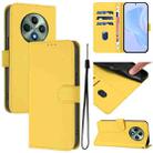 For OPPO Reno12 F Global Skin Feel Solid Color Leather Phone Case with Lanyard(Lemon Yellow) - 1