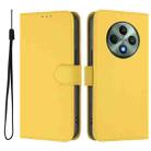 For OPPO Reno12 F Global Skin Feel Solid Color Leather Phone Case with Lanyard(Lemon Yellow) - 2