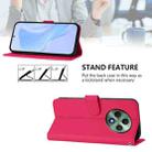 For OPPO Reno12 F Global Skin Feel Solid Color Leather Phone Case with Lanyard(Rose Red) - 3
