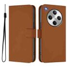 For OPPO Find X8 Skin Feel Solid Color Leather Phone Case with Lanyard(Brown) - 2